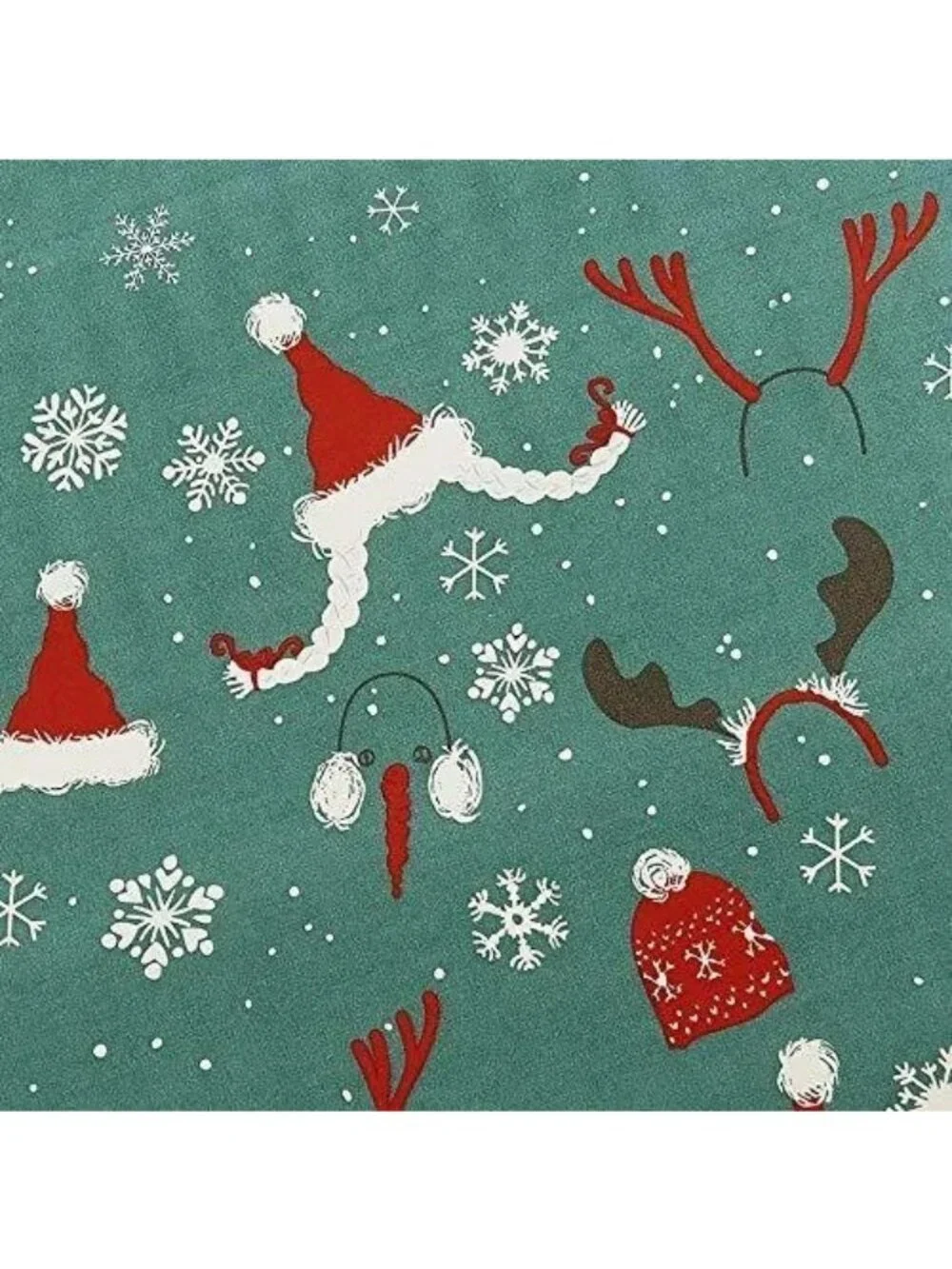 Christmas Duvet Cover Queen Size Christmas Holiday Printed Set Green Red Snow
